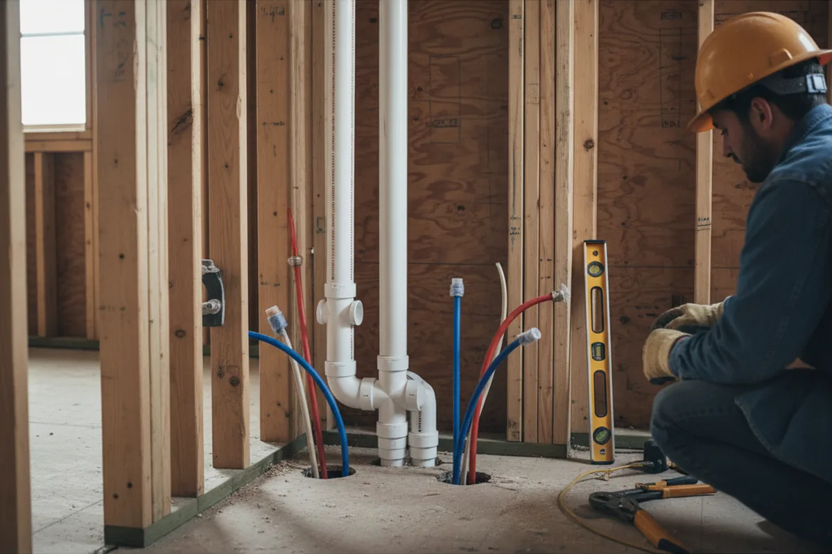 Drain and supply rough-in during Toilet Repair and Installation in Elk Point